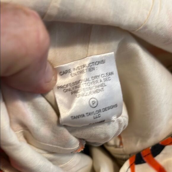 Tanya Taylor Margot Linen Blend Orange Blooms Design Print Jumpsuit Boho - Picture 10 of 14